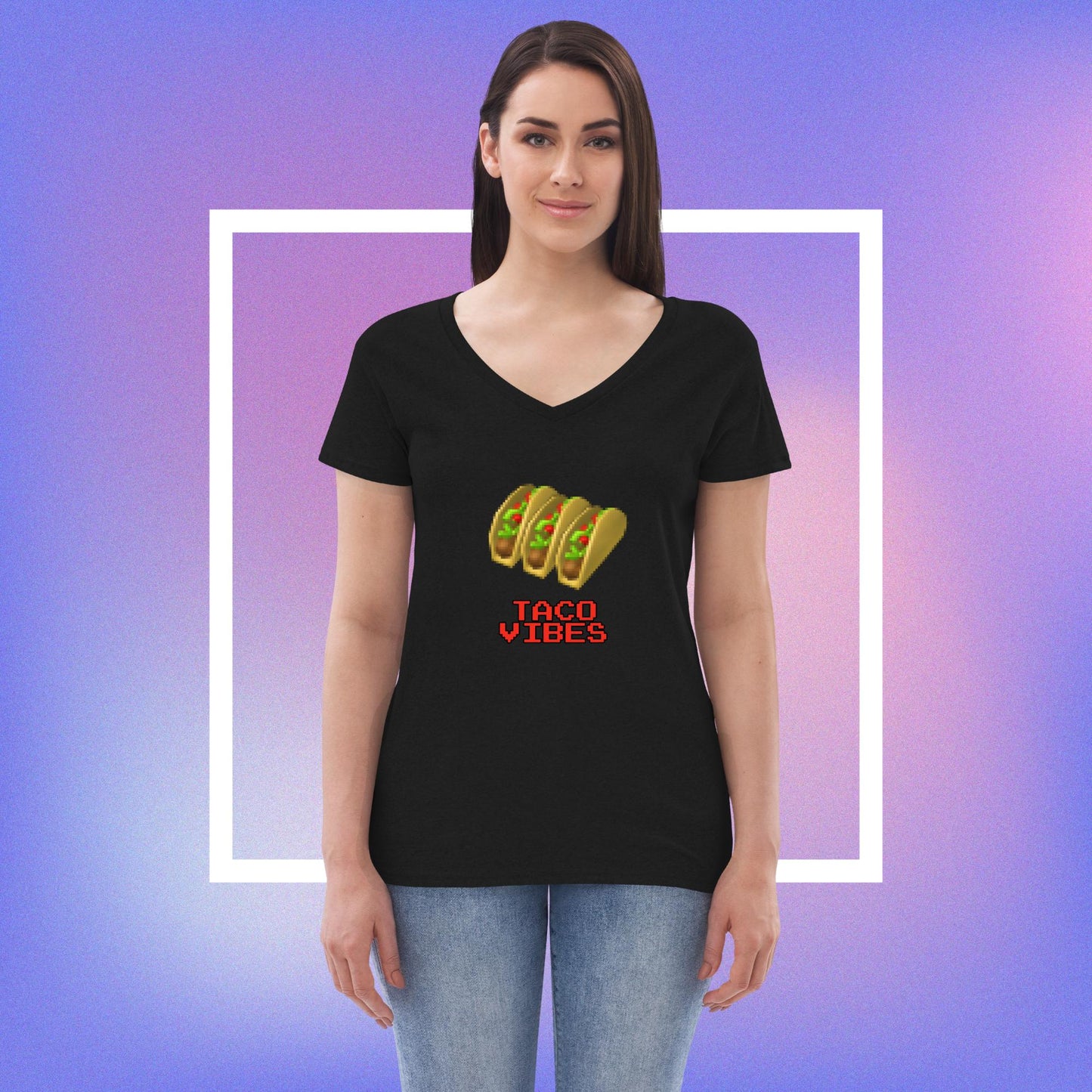 Gamer Taco Women’s recycled v-neck t-shirt