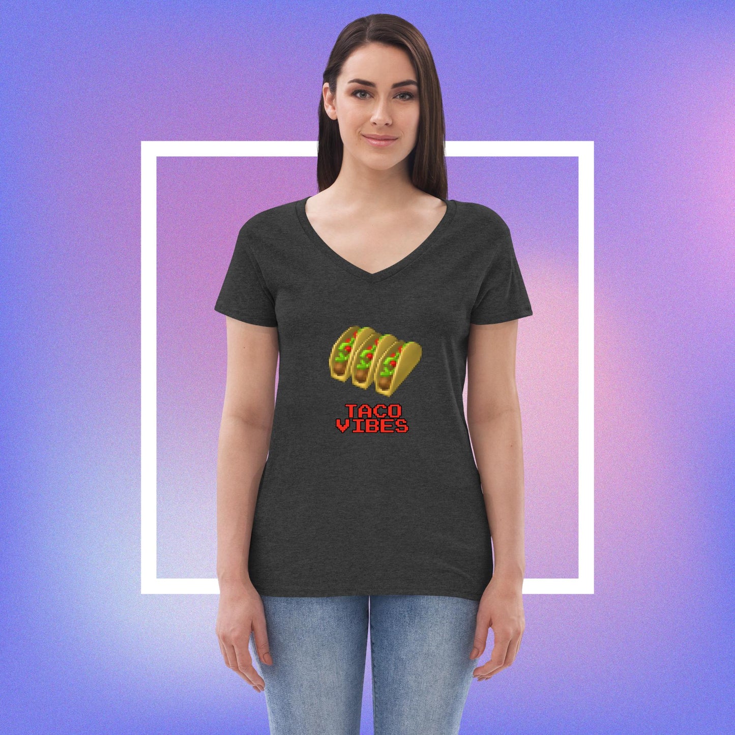 Gamer Taco Women’s recycled v-neck t-shirt