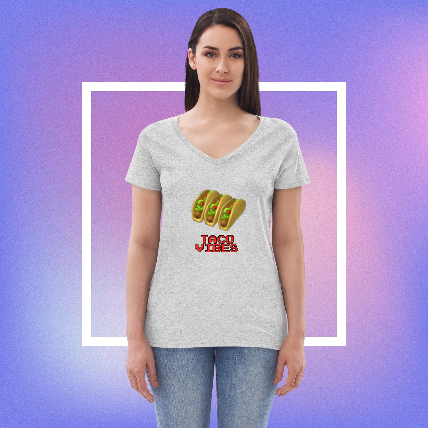 Gamer Taco Women’s recycled v-neck t-shirt